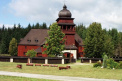 Najvačsí drevený kostol v strednej Europe vo Sv Križi , kapacita az 6000 miest